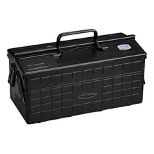 Toyo St-350bk Caja De Herramientas De 2 Niveles, Color Negro