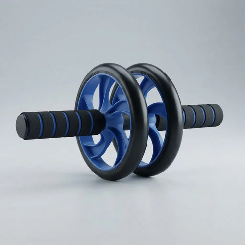Rueda Abdominal Doble Run Para Ejercicio Azul