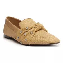 Sapato Loafer Schutz Couro Cristais S207100213 Original