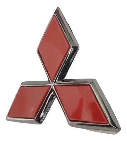 Emblema Mitsubishi Rojo Borde Cromado Lancer  Foto 2
