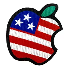 Patche Maçã Eua Usa Apple Termocolante 4,5x5,5cm Aplique