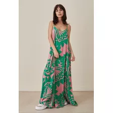 Vestido De Fibrana Estampada De Mujer Ibiza