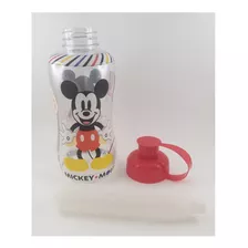 Garrafa Squeeze Mickey Com Tubo Gelo 550ml Bpa Free Cor Vermelha E Transparente