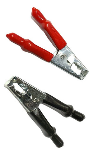 Pinza Cocodrilo Clip Bateria 25 Amp Rojo Negro Pack X 2