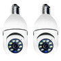 Kit 2 Câmeras Segurança 360º Jortan Wifi Ip Hd Visão Noturna Lâmpada Camera Lâmpada Wifi 360
