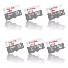 Kit 6 Cartão De Memória Sandisk Ultra 64gb Original