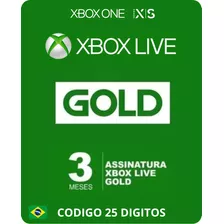Xbox Live Gold 3 Meses - 25 Dígitos