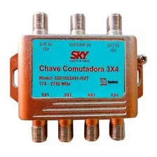 Chave Comutadora 3x4 Sky, Tele System