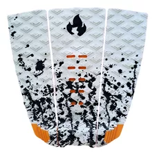 Deck Prancha Surf Flame ® Attemp 3 Branco Mescla Laranja