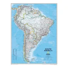  Mapa Sudamerica National Geographic 140x108cm Tela Pvc