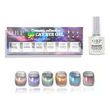 Gel Holografico 9d Ojo De Gato Reflectante 7.5ml Uv/led 6pzs