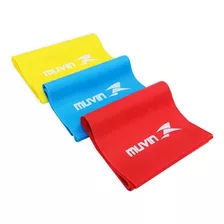 Faixa Elástica Muvin Kit Com 3 Tamanho 150cm X 15cm 3 Intensidades Diferentes Fitness Pilates Yoga Fisioterapia Alongamento Tonificação Muscular Exercícios - Ginástica