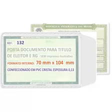 Capa Plastica Para Rg Etitulo De Eleitor Kit C/ 10 Unidades