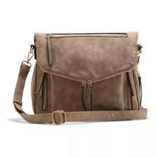 Bolsa Satchel Violet Ray Material Impermeable Cognac