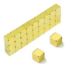 Ímã Neodímio 5x5x5 Mm N35 Dourado 20 Unidades