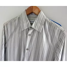 Camisa Calvin Klein Listrada Manga Longa Masculina P