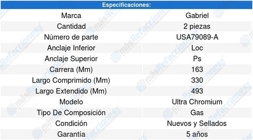 Par Amortiguadores Delanteros Ford Courier L4 1.6l 01-12 Foto 3