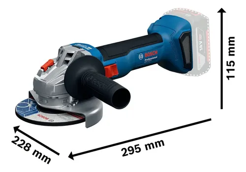 Amoladora Angular Inlambrica Bosch 115mm Gws 18v-8 Sin Bat Azul