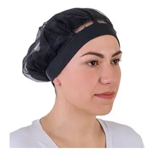 Touca De Organza Com Ribana Prevemax Embalagem C/ 2 Unidades Cor Preto