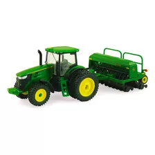 Trator John Deere 1:64 Scale 7215r Com Broca De Grãos 1590