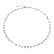 Choker De Aço Com Mini Corações 40 Cm