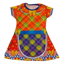 Roupa Infantil Macacão Caipira Quadrilha Festa Junina Xadrez