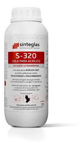 Cola Ultra-sinteglas Acrílico/policarbonato S-320 (01 Lit) 