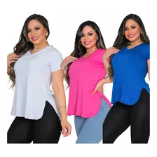 3 Blusas Feminina Comprida De Academia Veste Leg