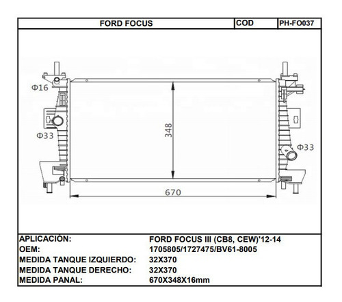 Tanque Plstico Izquierdo Ford Focus 12-14 (lado Grifo) (cod Foto 2