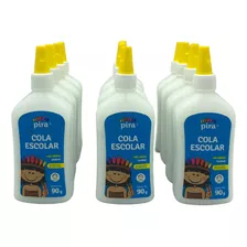 Cola Branca Liquida Multiuso Escolar Não Toxica 90 Kit 12