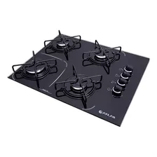 Cooktop 4 Bocas Atlas Agile Up Glass Mega Chama Preto Bivolt