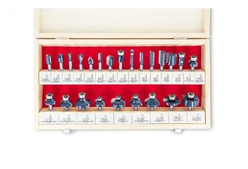 Juego Fresas Router Para Madera Bremen 24 Piezas 1/4  - 7620