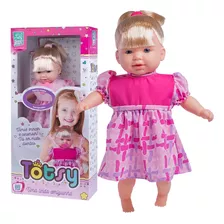 Boneca Totsy Fala Frases 42cm Com Chupeta Menina Super Toys