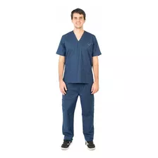 Pijama Cirúrgico Masculino Algodão Elastano Médico Marinho