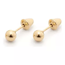 Brinco Bolinha Ouro 18k 4mm Garantia Eterna