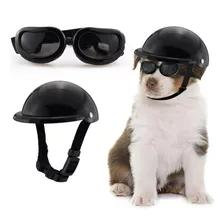 Capacete De Motocicleta E Óculos De Sol Para Cães Pequenos E