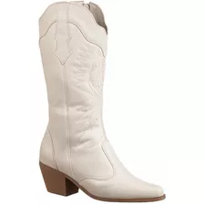 Botas Femininas Texana Rodeio Country Cano Alto Bico Fino