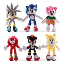 Juguetes Pack 6 Peluches De Sonic Y Sus Amigos 28 Cm Oferta