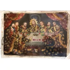 Pintura Religiosa Óleo Sobre Tela - Santa Ceia