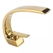 Torneira Banheiro Lavabo Monocomando Dourado Luxo Gold Acabamento Brilhante