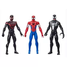 3 Figura Spiderman Miles Morales, Venom Avenger Set