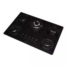 Cooktop Tripla Chama 5 Bocas Fogatti Mesa Em Vidro Esmaltado