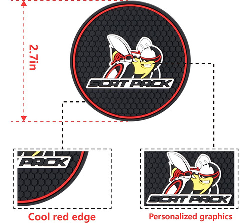 Para 2015-2022 Dodge Charger Scat Paq Accesorios Portavasos  Foto 6