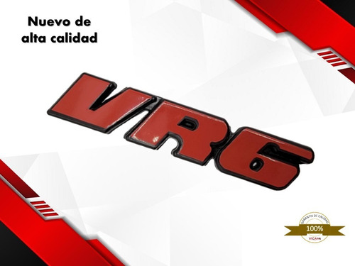Emblema Para Cajuela Volkswagen Vr6 Jetta Golf A2 A3 Rojo Foto 3