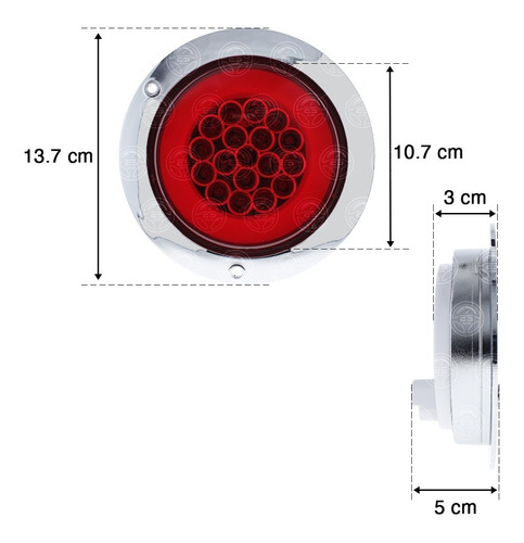 Plafon 18 Led Gel Redondo 4 Pulgadas Alta Baja Estrobo F1 Foto 10