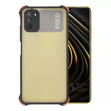 Carcasa Para Xiaomi Poco M3 Borde Negro Anti Protege Camara