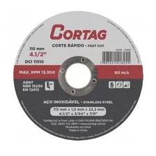 Disco Corte Inox Cortag 115mmx1,0mx22,22mm Blister