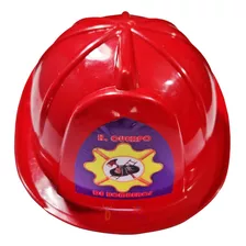 Casco Bombero Rojo Plastico Disfraz Bombero Fiesta Batucada