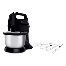 Batidora De Mano Con Bowl T-fal Quickmix Negro Ht3128