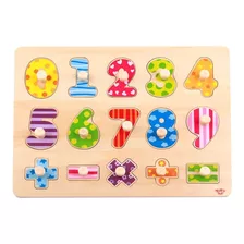 Encaje De Números Y Signos En Madera Tooky Toy